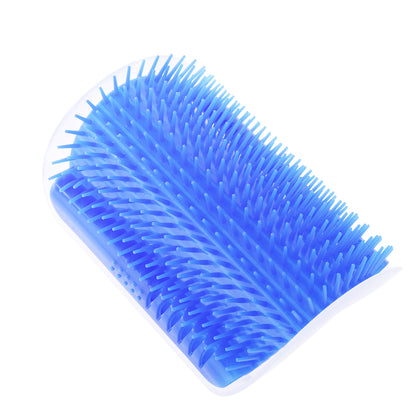 Cat Self Grooming Brush with Wall Mount & Catnip blue by HitMyNeed