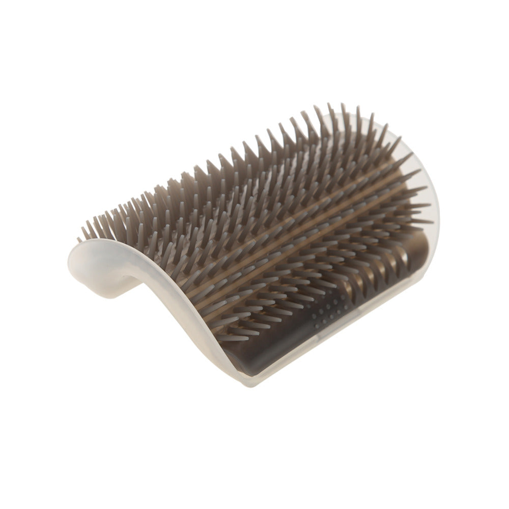 Cat Self Grooming Brush with Wall Mount & Catnip gray by HitMyNeed