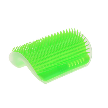 Cat Self Grooming Brush with Wall Mount & Catnip green by HitMyNeed