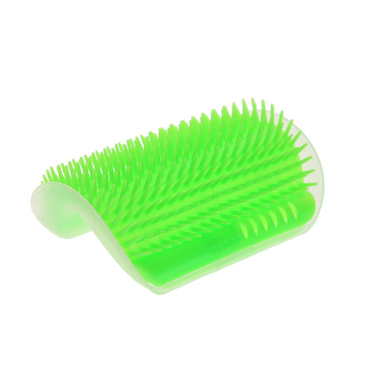 Cat Self Grooming Brush with Wall Mount & Catnip green by HitMyNeed