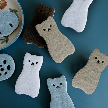 Cat Shaped Scouring Sponge Set (4 Pack) by HitMyNeed
