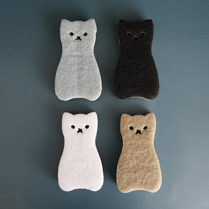 Cat Shaped Scouring Sponge Set (4 Pack) by HitMyNeed