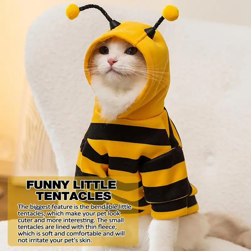Cat & Small Dog Bee Hoodie Costume by HitMyNeed