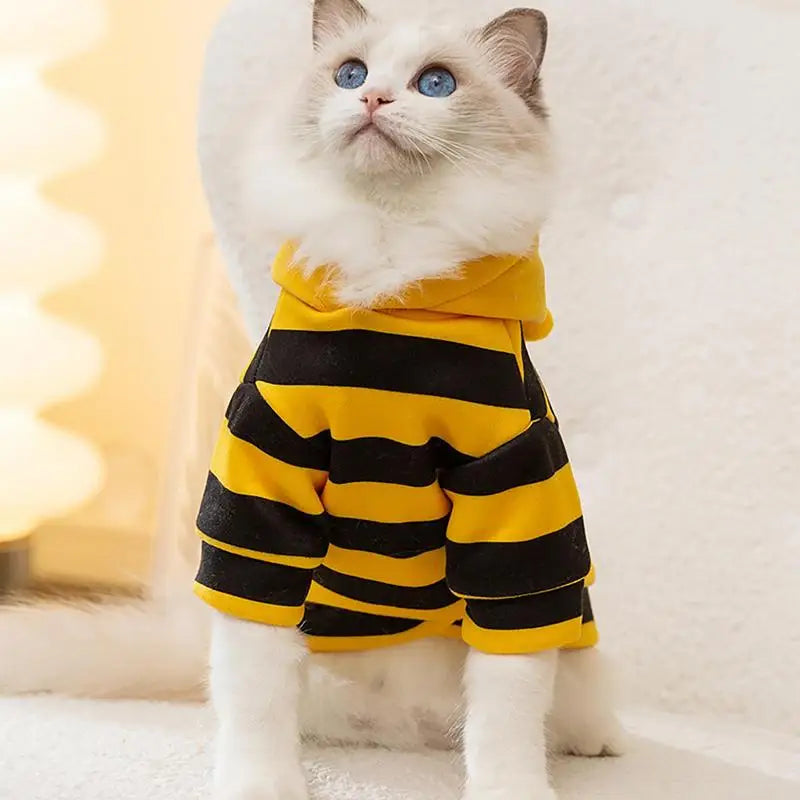 Cat & Small Dog Bee Hoodie Costume by HitMyNeed