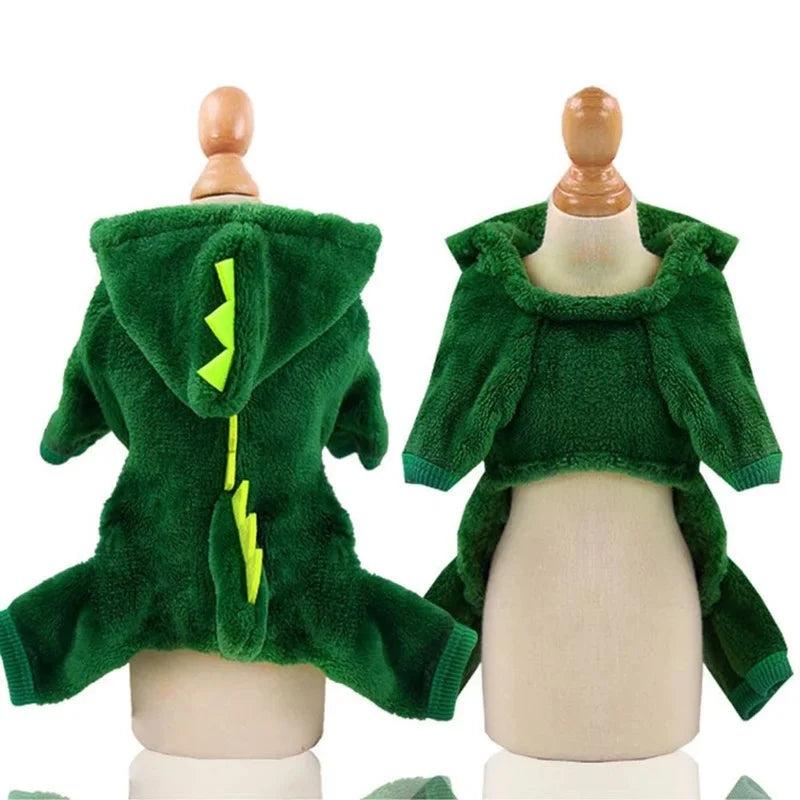 Cat & Small Dog Dinosaur Fleece Hoodie Costume by HitMyNeed