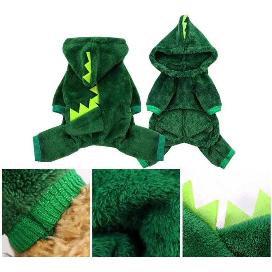 Cat & Small Dog Dinosaur Fleece Hoodie Costume by HitMyNeed