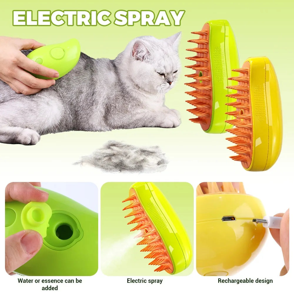 Cat Steam Brush for Shedding and Coat Care by HitMyNeed