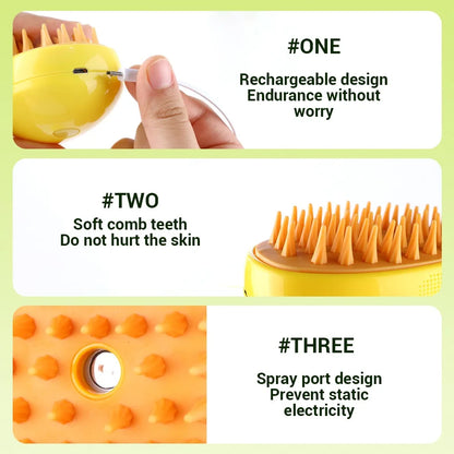 Cat Steam Brush for Shedding and Coat Care by HitMyNeed