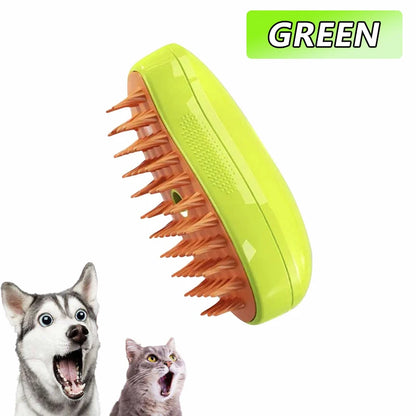 Cat Steam Brush for Shedding and Coat Care green-1-piece by HitMyNeed