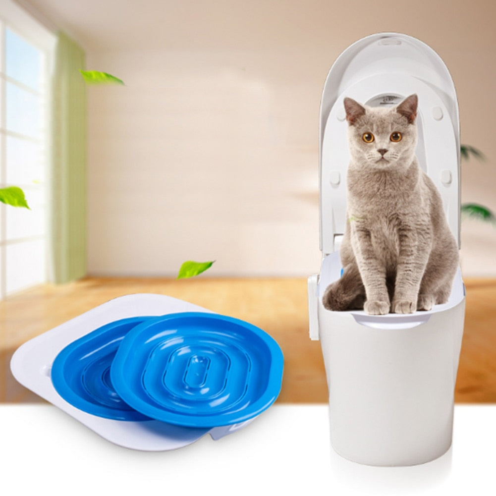 Cat Toilet Trainer Litter Tray with Removable Rings by HitMyNeed