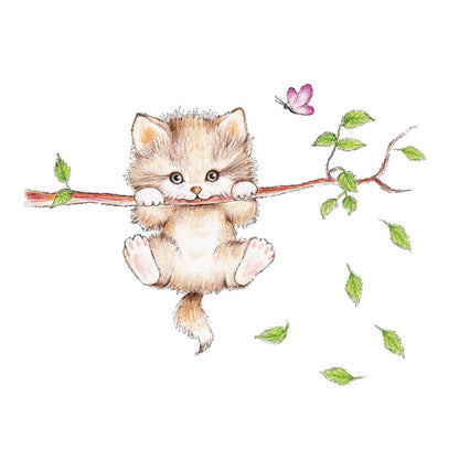 Cat Wall Sticker Cute DIY Animal Wall Decal by HitMyNeed