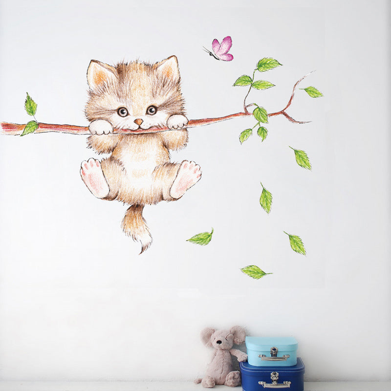 Cat Wall Sticker Cute DIY Animal Wall Decal by HitMyNeed
