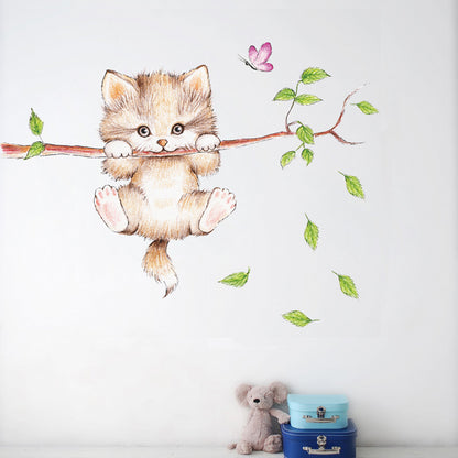 Cat Wall Sticker Cute DIY Animal Wall Decal by HitMyNeed