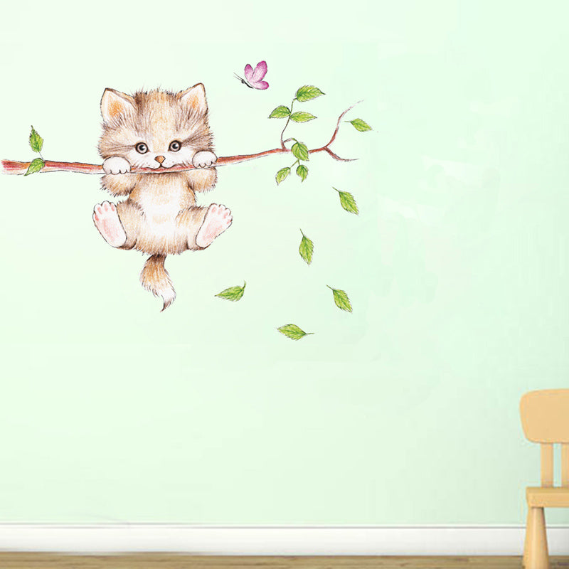Cat Wall Sticker Cute DIY Animal Wall Decal by HitMyNeed