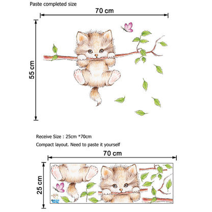Cat Wall Sticker Cute DIY Animal Wall Decal by HitMyNeed