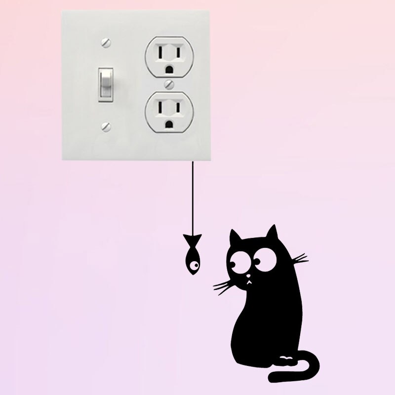 Cat Wall Sticker for Switch Boards, PVC Decal by HitMyNeed