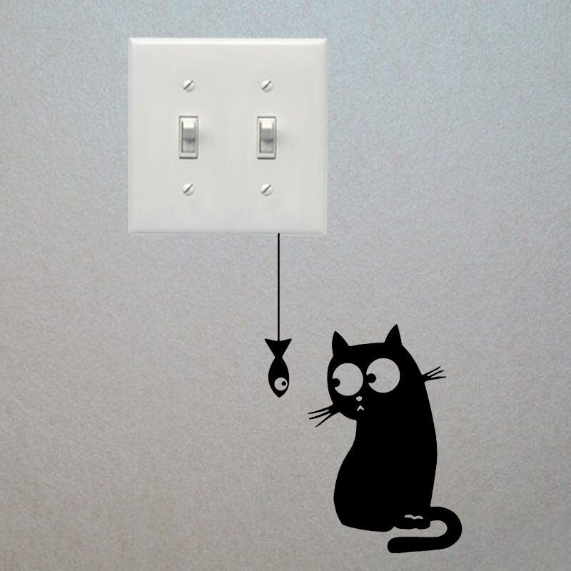 Cat Wall Sticker for Switch Boards, PVC Decal by HitMyNeed