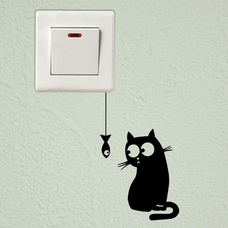Cat Wall Sticker for Switch Boards, PVC Decal by HitMyNeed