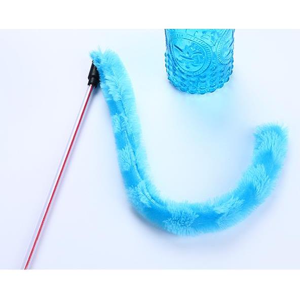 Cat Wand Toy with Plush Tail Teaser blue by HitMyNeed