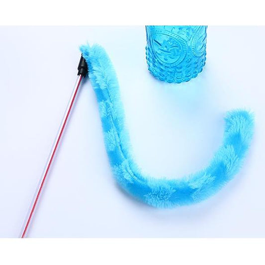 Cat Wand Toy with Plush Tail Teaser blue by HitMyNeed
