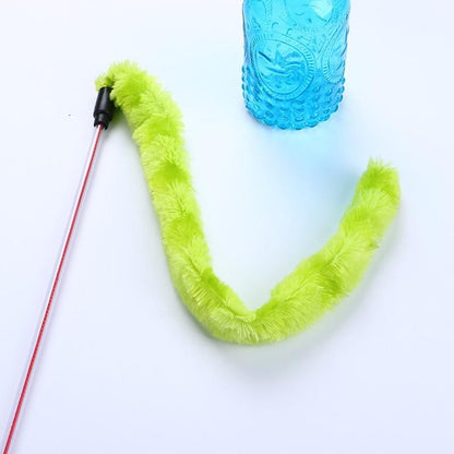 Cat Wand Toy with Plush Tail Teaser green by HitMyNeed