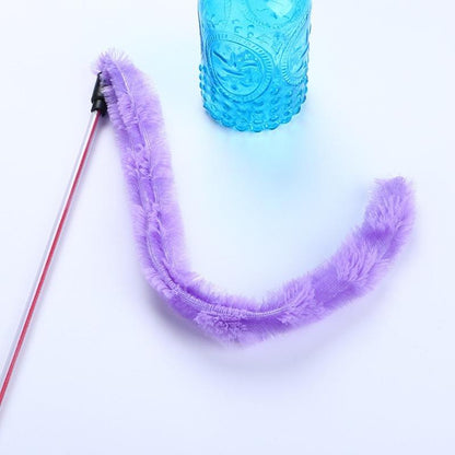 Cat Wand Toy with Plush Tail Teaser purple by HitMyNeed