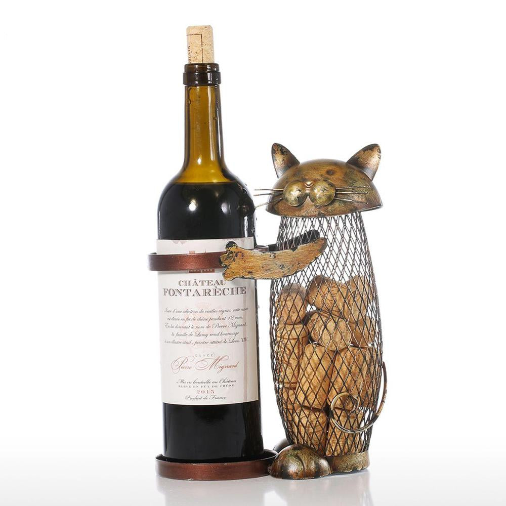 Cat Wine Rack with Cork Holder for Kitchen Counter by HitMyNeed
