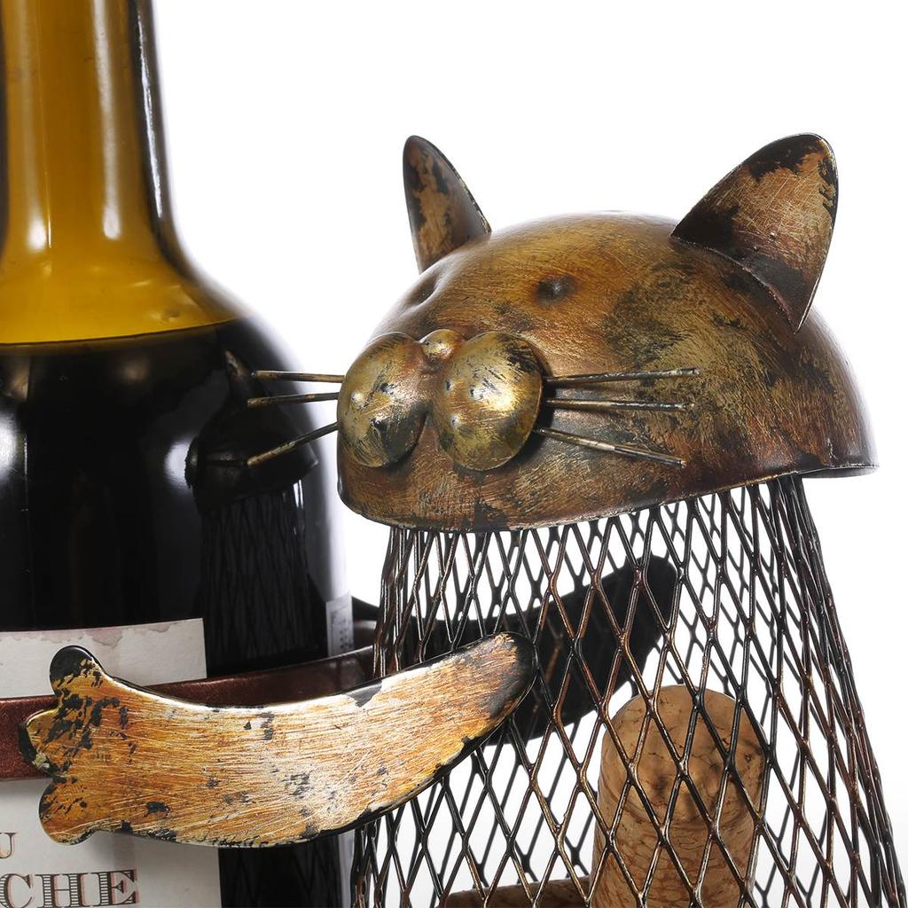 Cat Wine Rack with Cork Holder for Kitchen Counter by HitMyNeed
