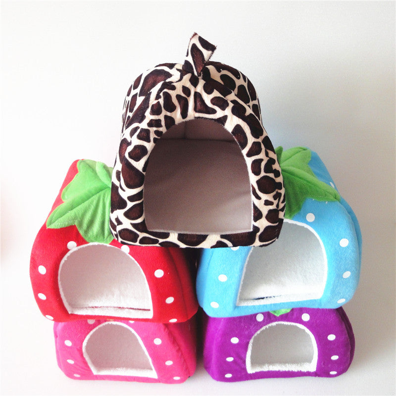 Cave Strawberry Dog & Cat Bed - Cozy Enclosed Nest by HitMyNeed