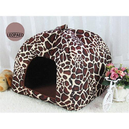 Cave Strawberry Dog & Cat Bed - Cozy Enclosed Nest leopard xxl by HitMyNeed