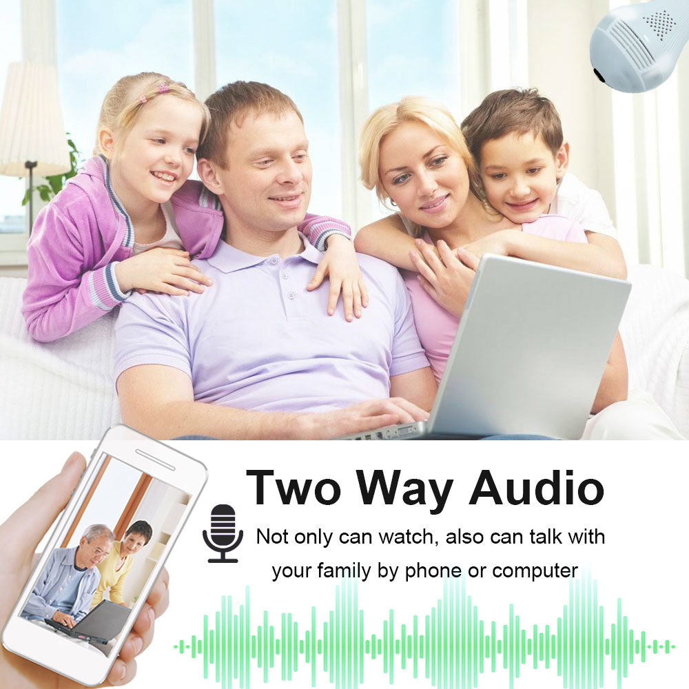 CCTV Bulb Surveillance Camera with 360° View by HitMyNeed