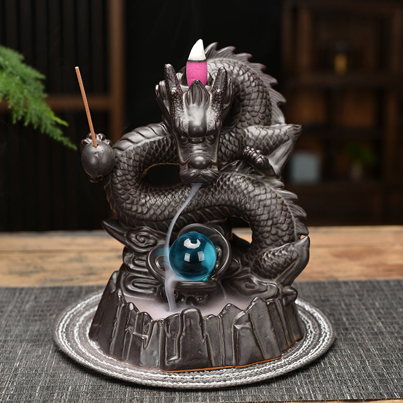 Ceramic Backflow Dragon Incense Holder by HitMyNeed