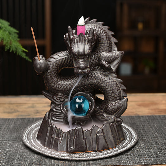 Ceramic Backflow Dragon Incense Holder by HitMyNeed