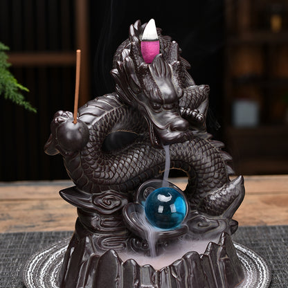 Ceramic Backflow Dragon Incense Holder by HitMyNeed