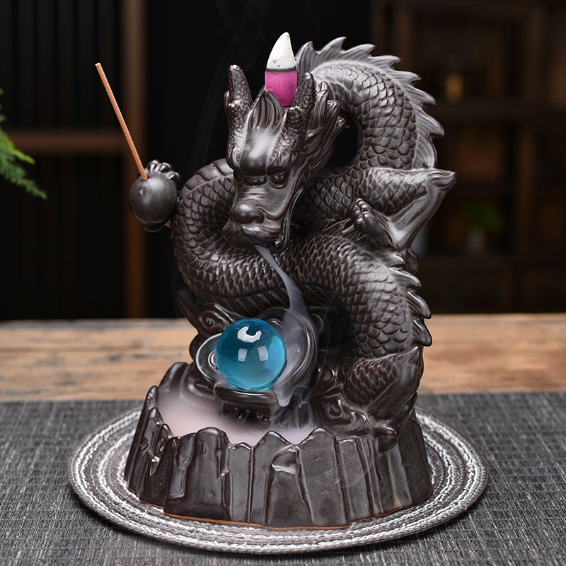 Ceramic Backflow Dragon Incense Holder by HitMyNeed