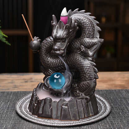 Ceramic Backflow Dragon Incense Holder by HitMyNeed