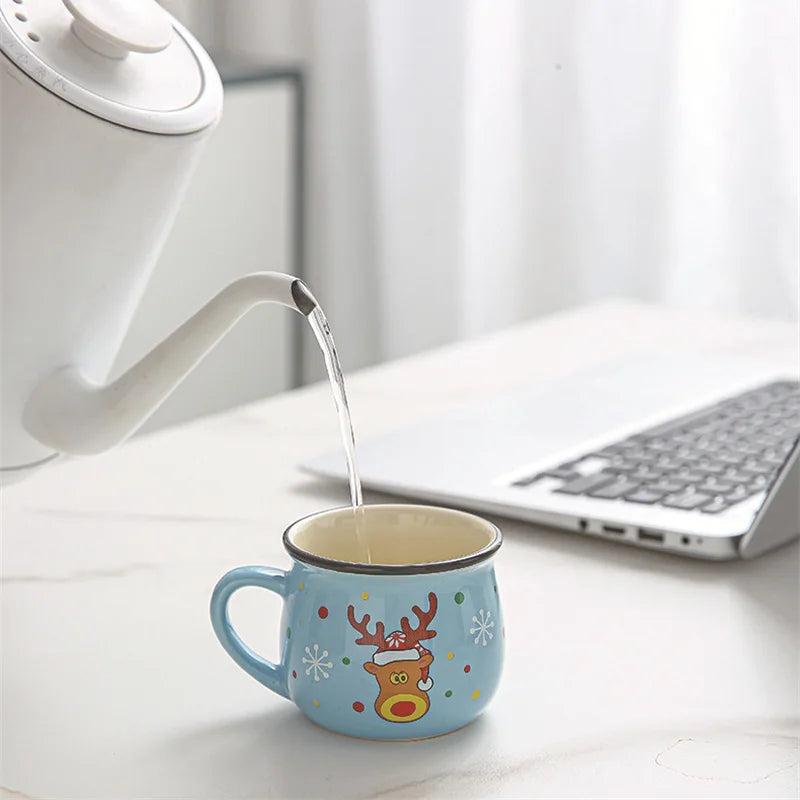 Ceramic Christmas Cartoon Coffee Mug 150ml by HitMyNeed