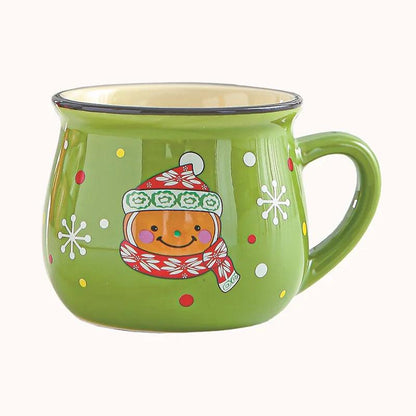 Ceramic Christmas Cartoon Coffee Mug 150ml green-bear by HitMyNeed