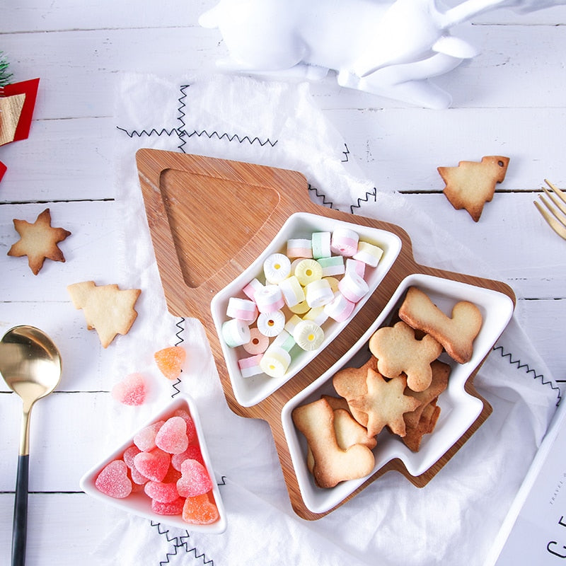 Ceramic Christmas Tree Serving Plate Set by HitMyNeed