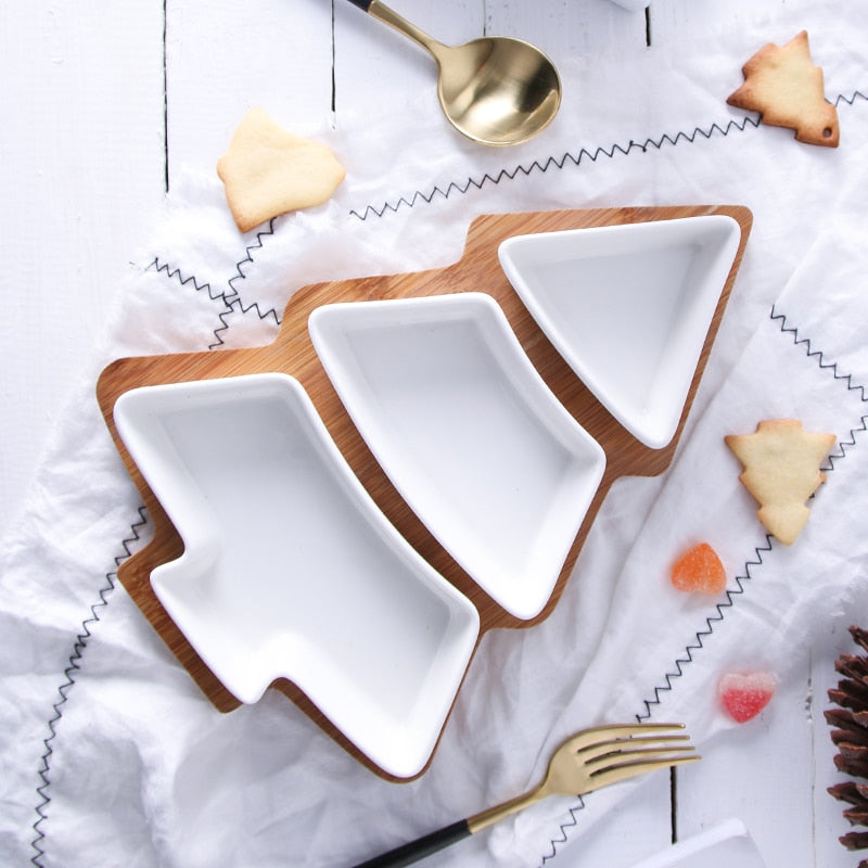Ceramic Christmas Tree Serving Plate Set by HitMyNeed