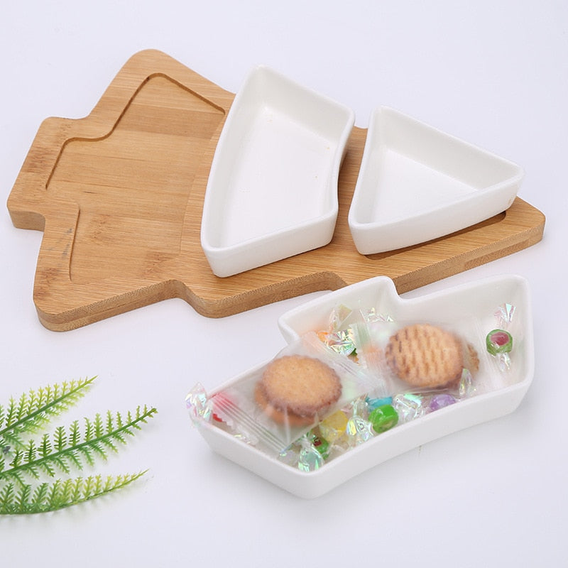 Ceramic Christmas Tree Serving Plate Set by HitMyNeed