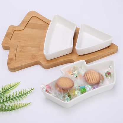 Ceramic Christmas Tree Serving Plate Set by HitMyNeed