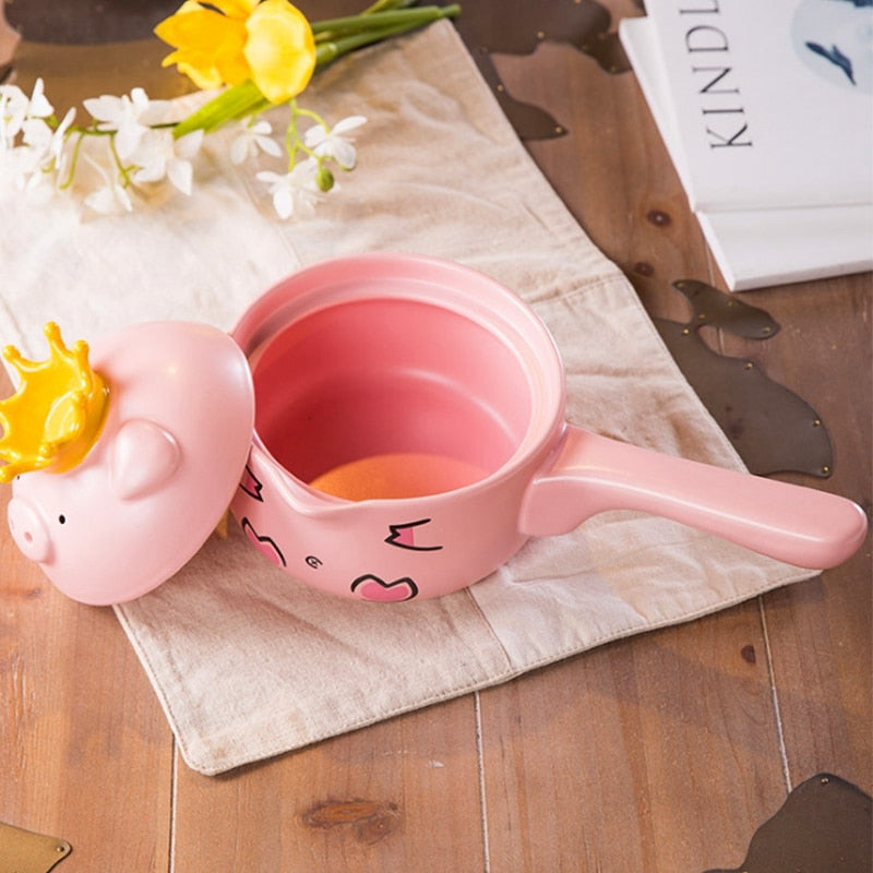 Ceramic Cooking Pot with Pig Lid, 1L by HitMyNeed