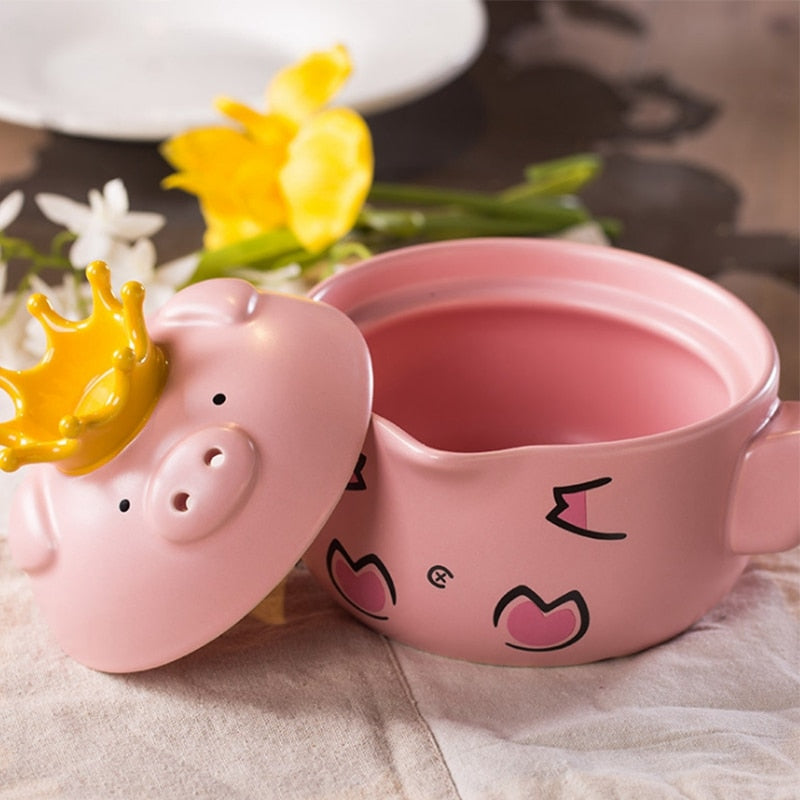 Ceramic Cooking Pot with Pig Lid, 1L by HitMyNeed