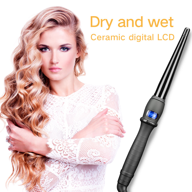 Ceramic Curling Iron Hair Wand with LCD Control by HitMyNeed
