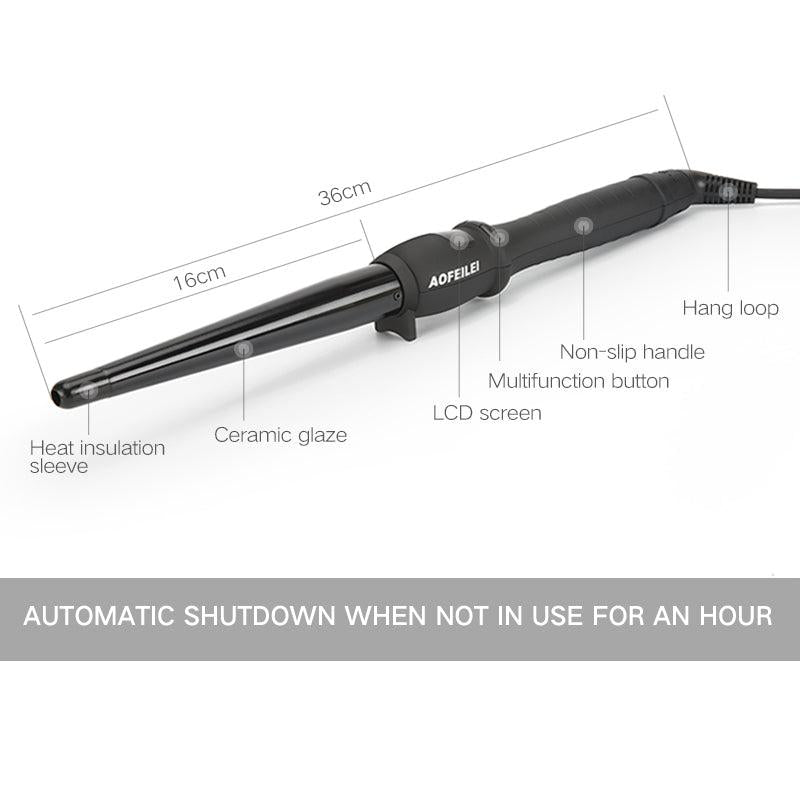 Ceramic Curling Iron Hair Wand with LCD Control by HitMyNeed