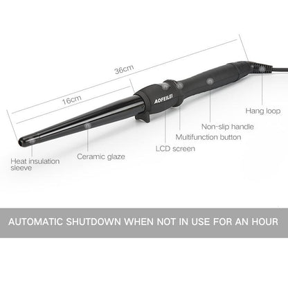Ceramic Curling Iron Hair Wand with LCD Control by HitMyNeed