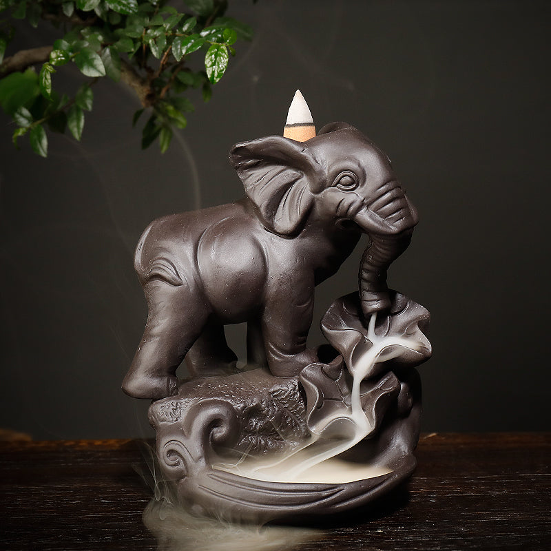 Ceramic Elephant Incense Burner with 10 Cones by HitMyNeed