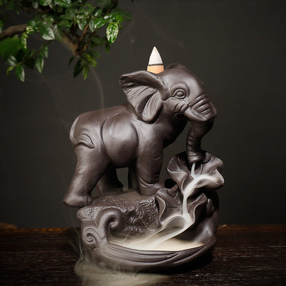 Ceramic Elephant Incense Burner with 10 Cones by HitMyNeed