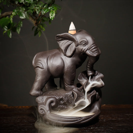 Ceramic Elephant Incense Burner with 10 Cones by HitMyNeed